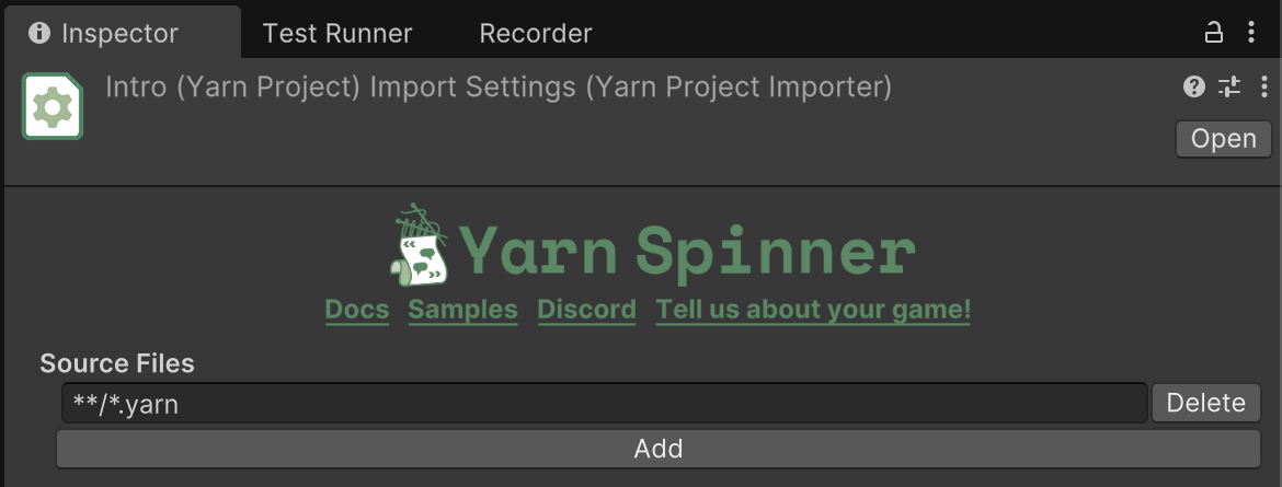 Inspector for a Yarn Project