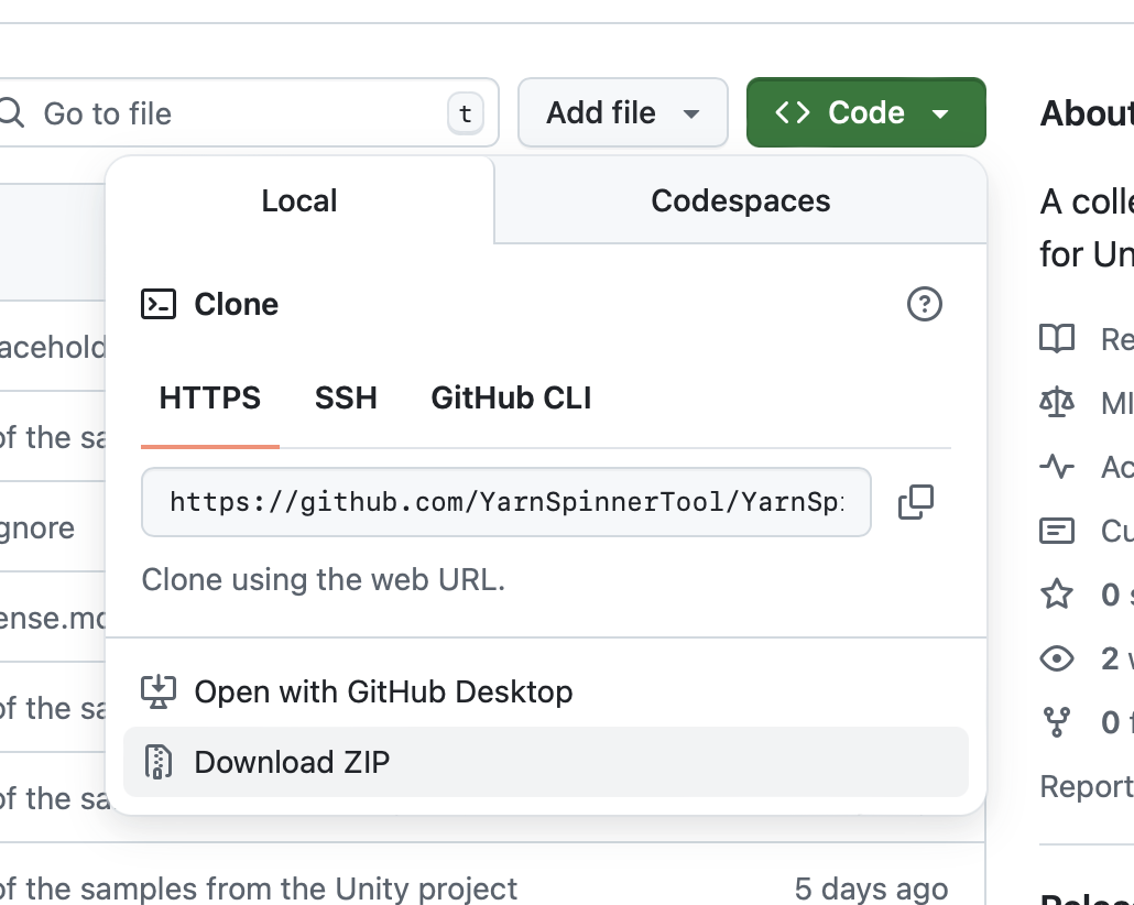 Downloading the samples from GitHub