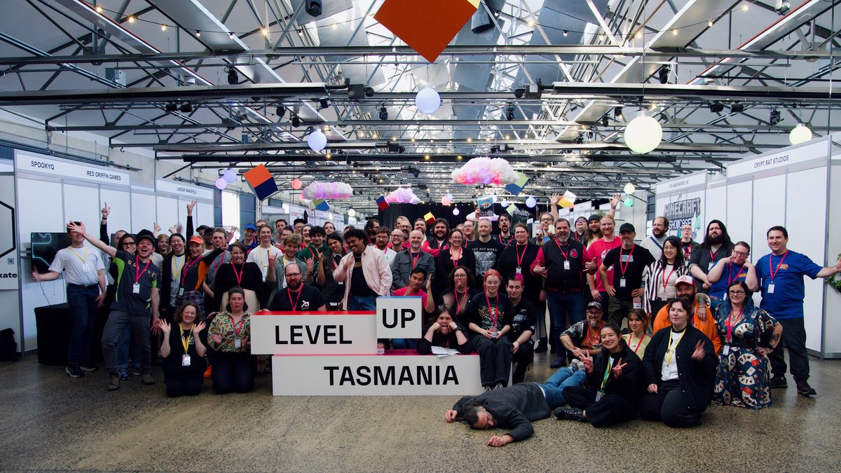 The Level Up Tasmania 2026 expo floor packed with people