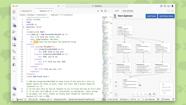 VS Code with Yarn Spinner