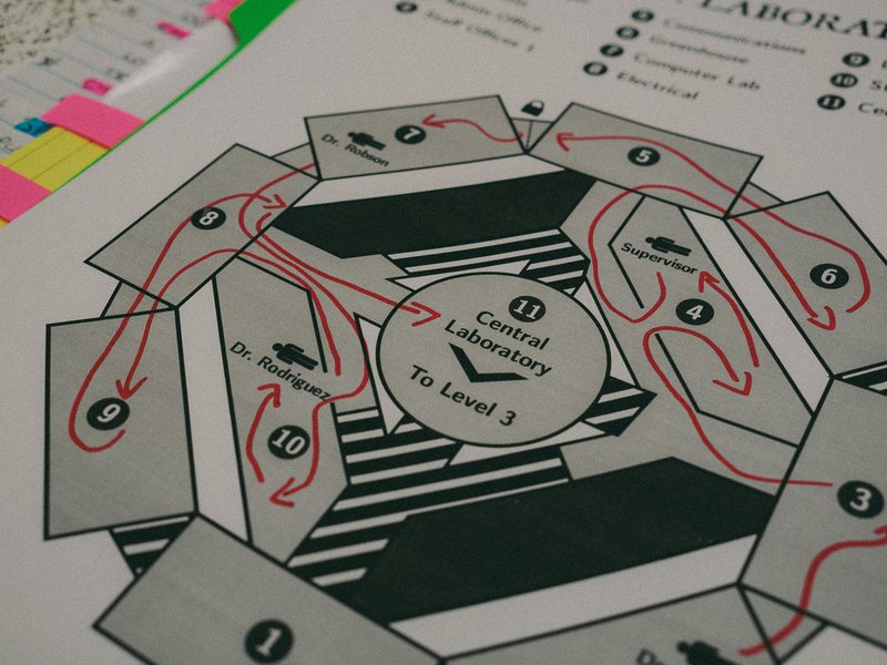 Hand-drawn map with corrections