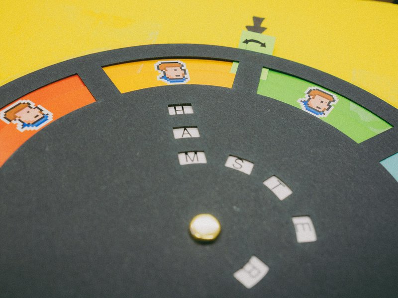 Decoder wheel with character portraits