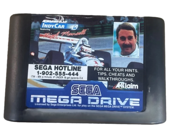 Sega hotline advertisement on Mega Drive cartridge